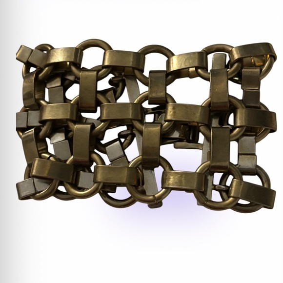 Vintage Chunky Gladiator Gold tone Link Chain Bracelet in Brass - Picture 1 of 11